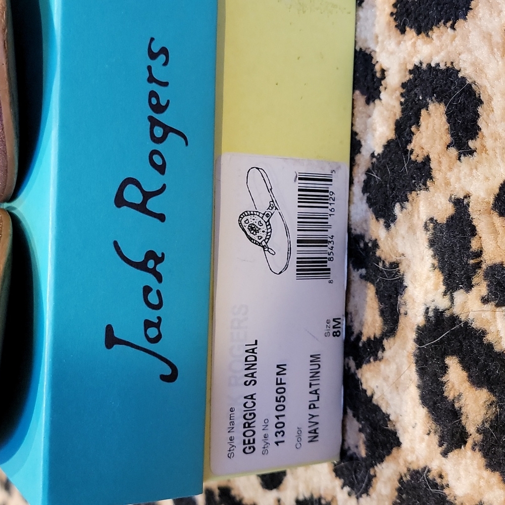 Jack Rogers Georgica Sandal Navy Platinum Size 8 View 3